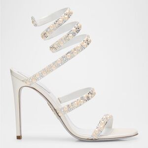 Rene Caovilla Cleo Crystal Snake-Wrap Sandals